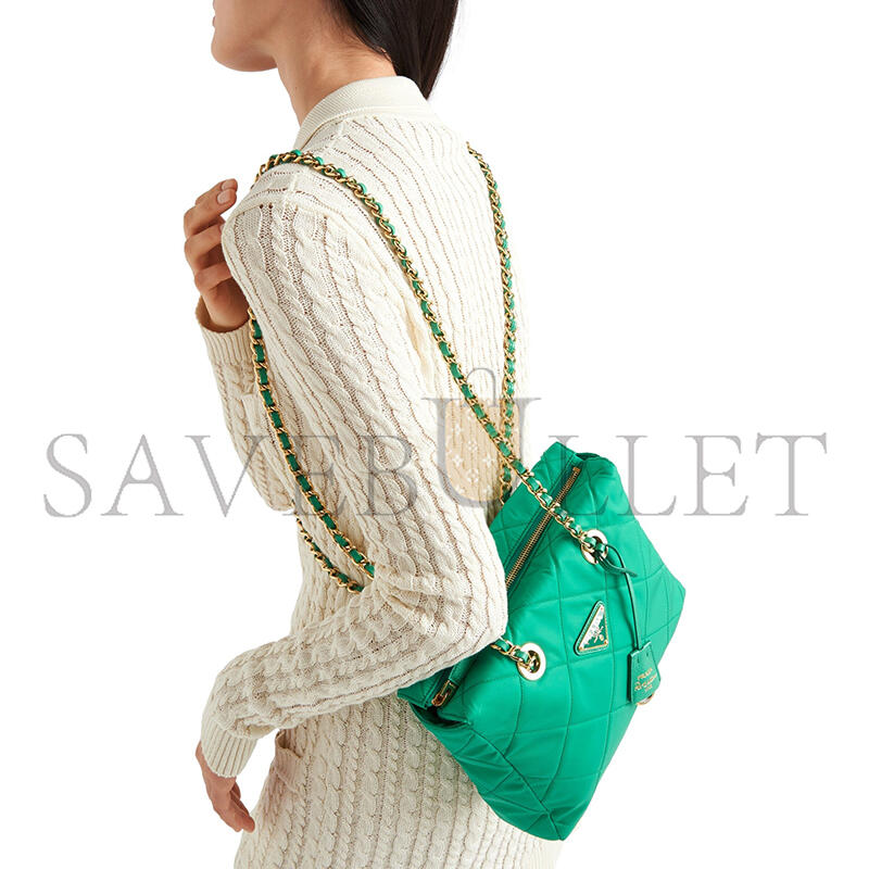 PRADA RE-EDITION MAIZE YELLOW 1995 CHAÎNE RE-NYLON TOTE BAG 1BG468 (25*23*8cm) 